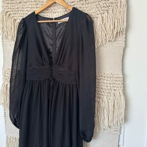 Ieena for Mac Duggal Black Tie Waist Gown